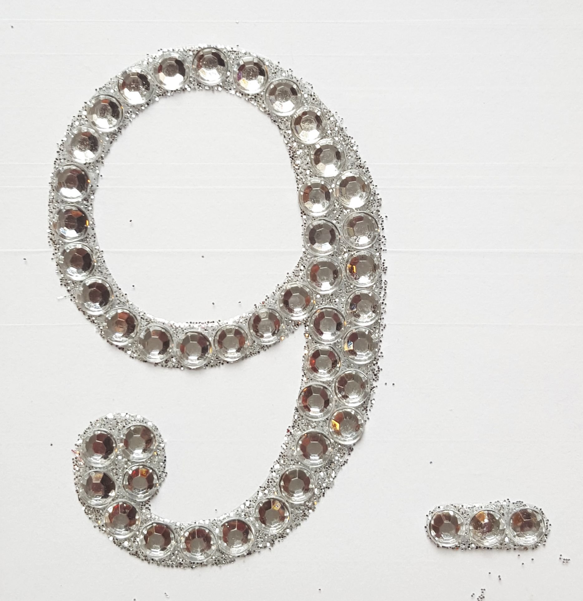 Italian Options 9 5Cm Diamante Self Adhesive Glitter Number Sticker