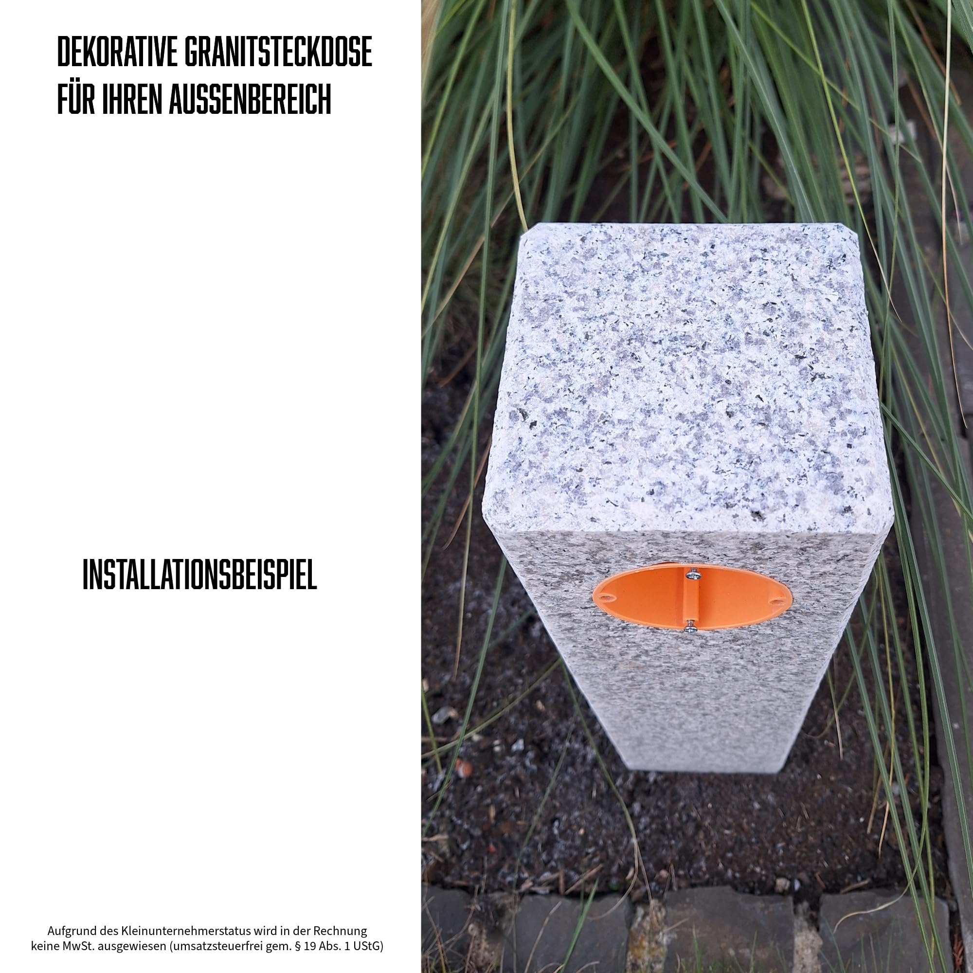Doppelsteckdose Granit Naturstein G603 50x 12 x 12 cm Granitsteckdose Gartensteckdose Außensteckdose Natursteinsteckdose Doppelsteckdose Granitpalisade Steckdosensäule Steinsteckdose