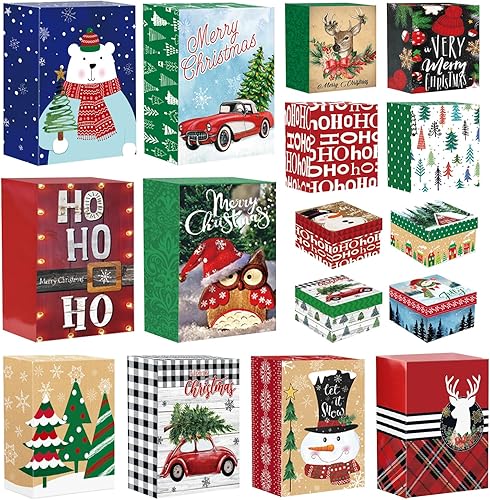 Miniatura 7 de Party Funny 16 cajas de regalo de Navidad a granel con tapas para envolver ropa extra grande