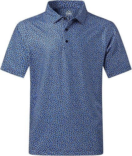 DEOLAX - Camisetas tipo polo para hombre, divertida camiseta de golf con estampado de moda, Dry Fit, manga corta y secado rápido