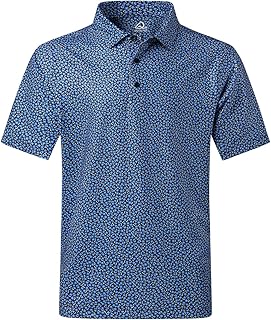 Mens Polo Shirts Fashion Print Mens Golf Shirt Dry Fit Mens Golf Polo Short Sleeve Quick Dry Funny Golf Shirt for Men