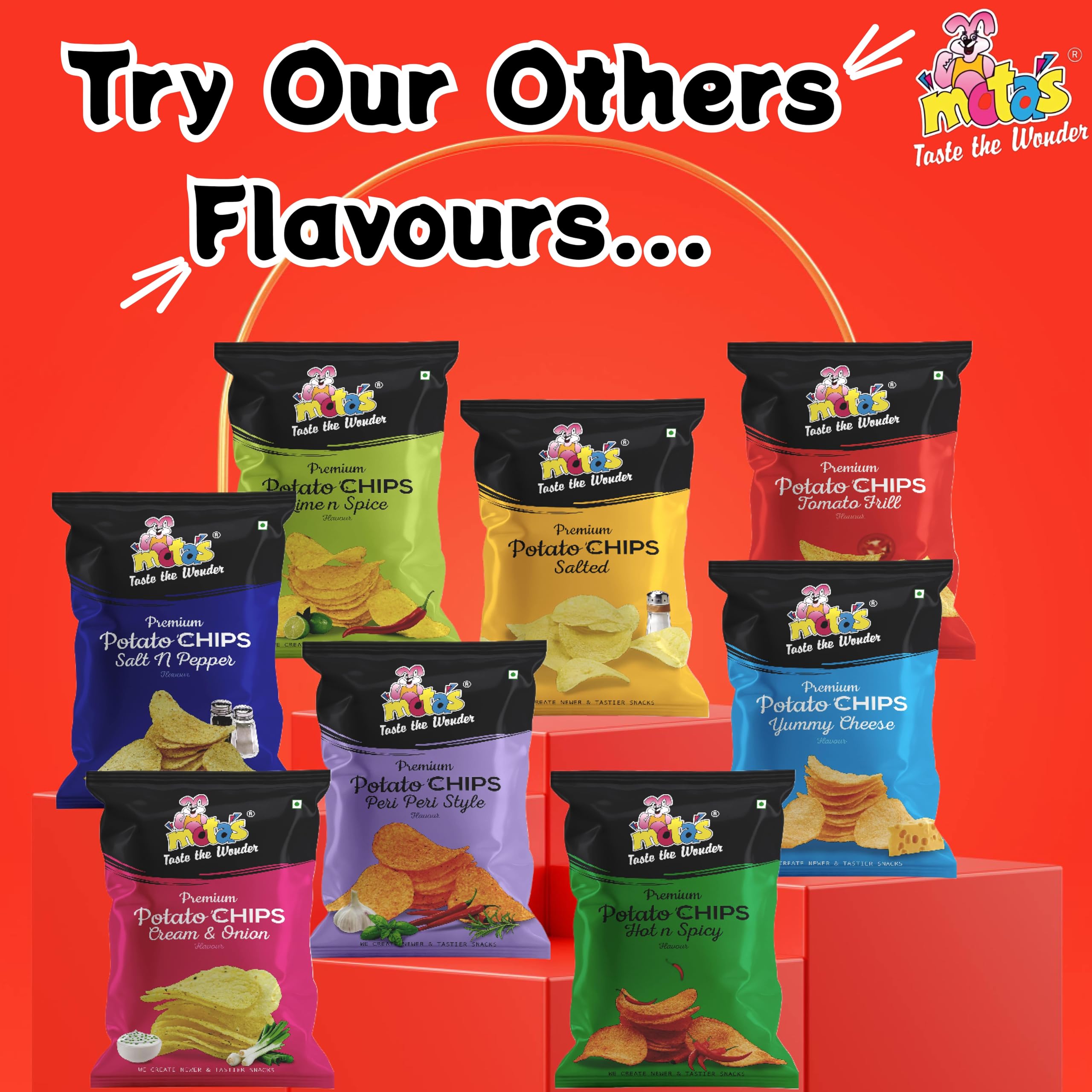 MOTAS Potato Chips|Fresh, Crispy & Crunchy Tomato Frill Potato