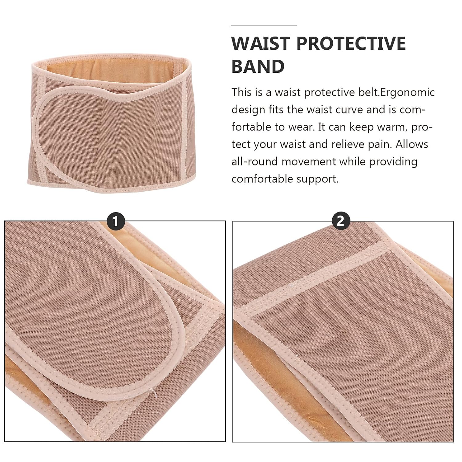 VILLCASE Breathable Lumbar Support Strap for Winter Comfortable Waist Brace Belt with Warm Fleece Lining Suitable for Lumbago Menstrual Outdoor Sports Protection