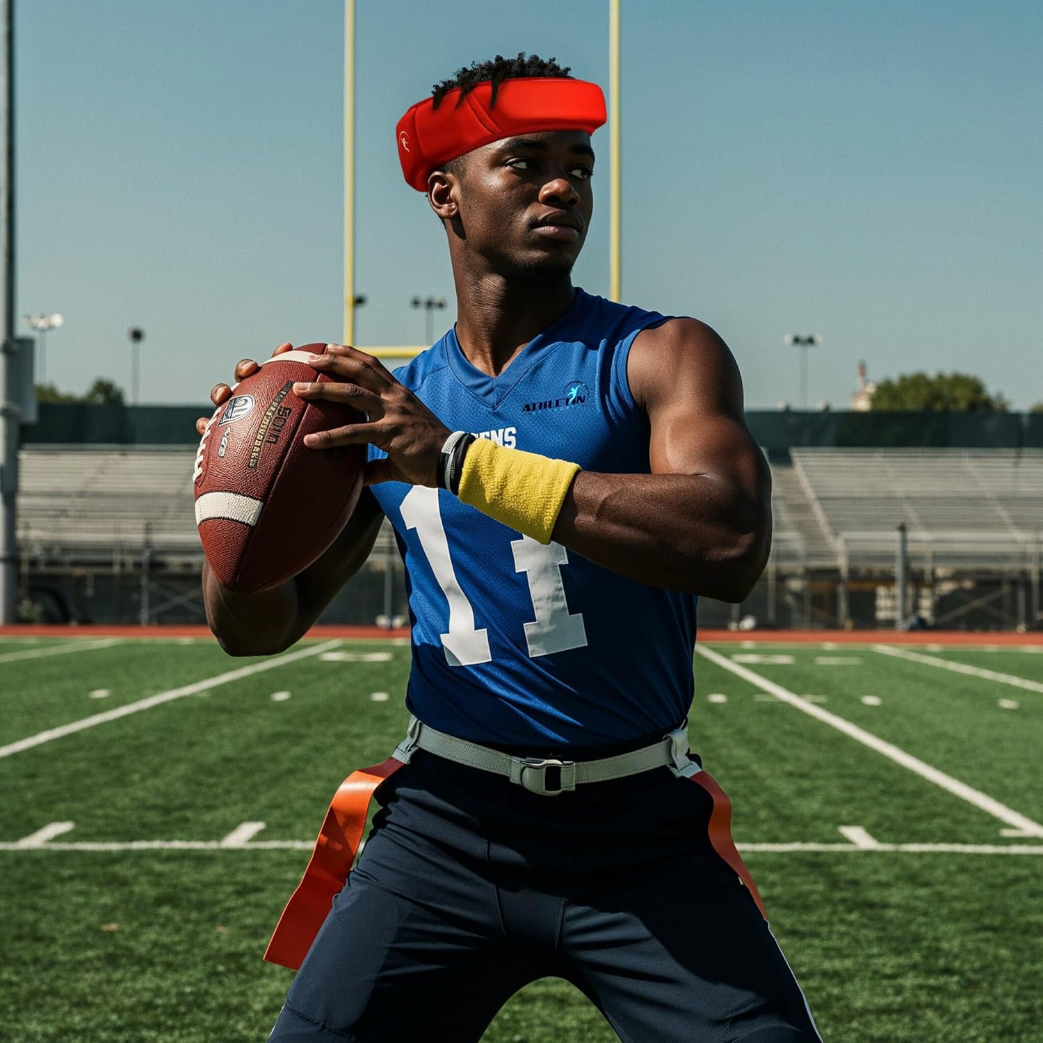 Soft Shell Non-Tackle Headgear, Lightweight, Breathable, Moisture-Wicking, Designed for Flag Football, Soccer, Volleyball, Field Hockey & Figure Skating