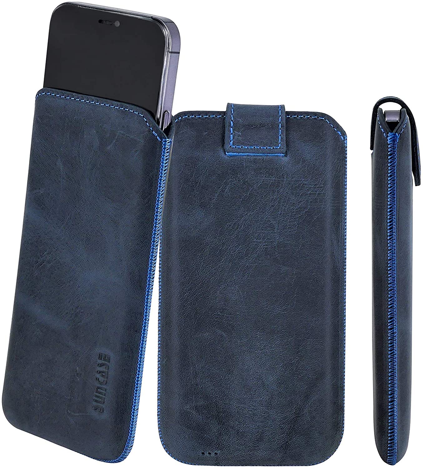 Suncase Custodia in vera pelle * Slim Edition * compatibile con Olympia