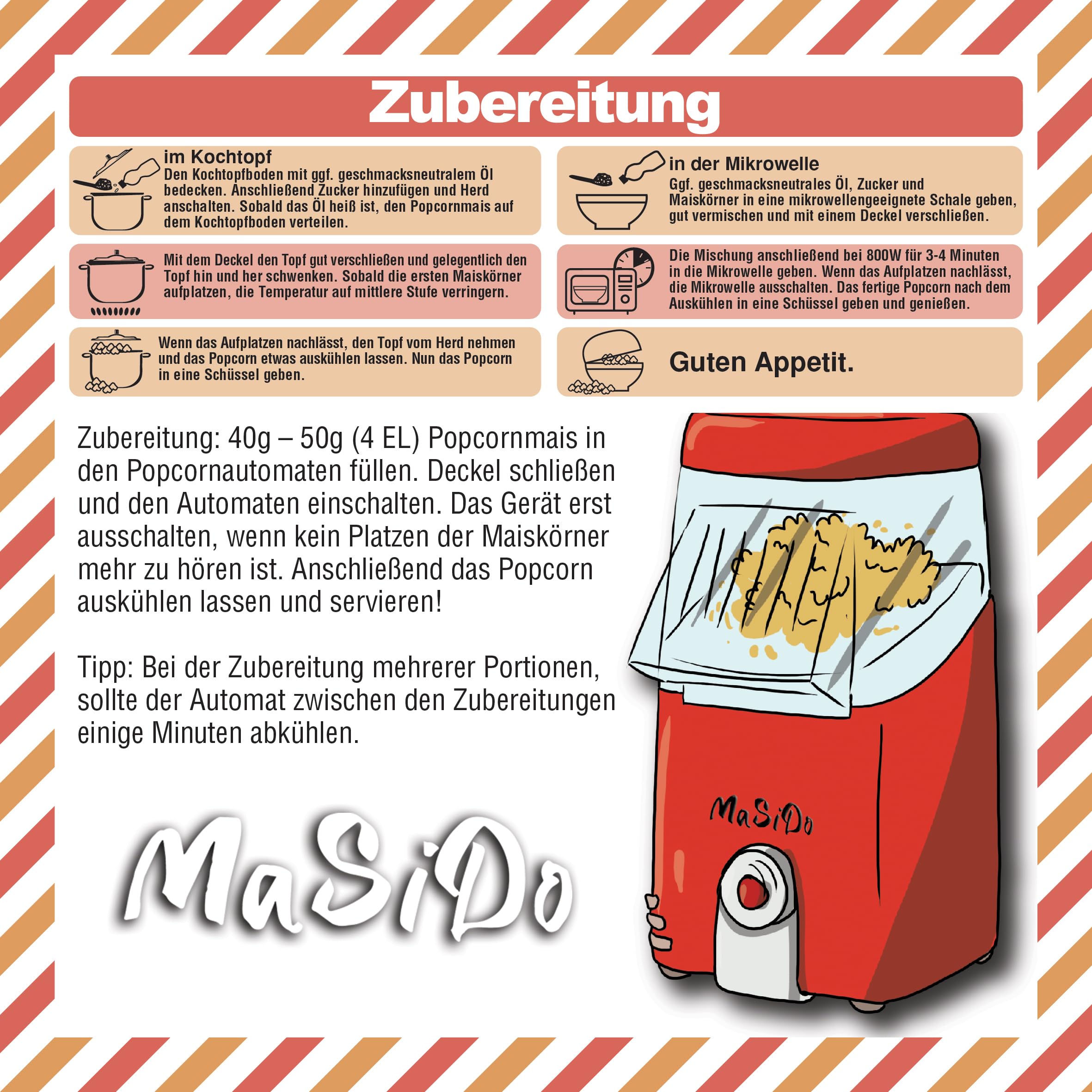 MSD MaSiDo Premium Popcorn Mais aus Deutschland, Butterfly Mais Vorratspack, ohne Gentechnik, vegan, glutenfrei, laktosefrei (1kg Packung)