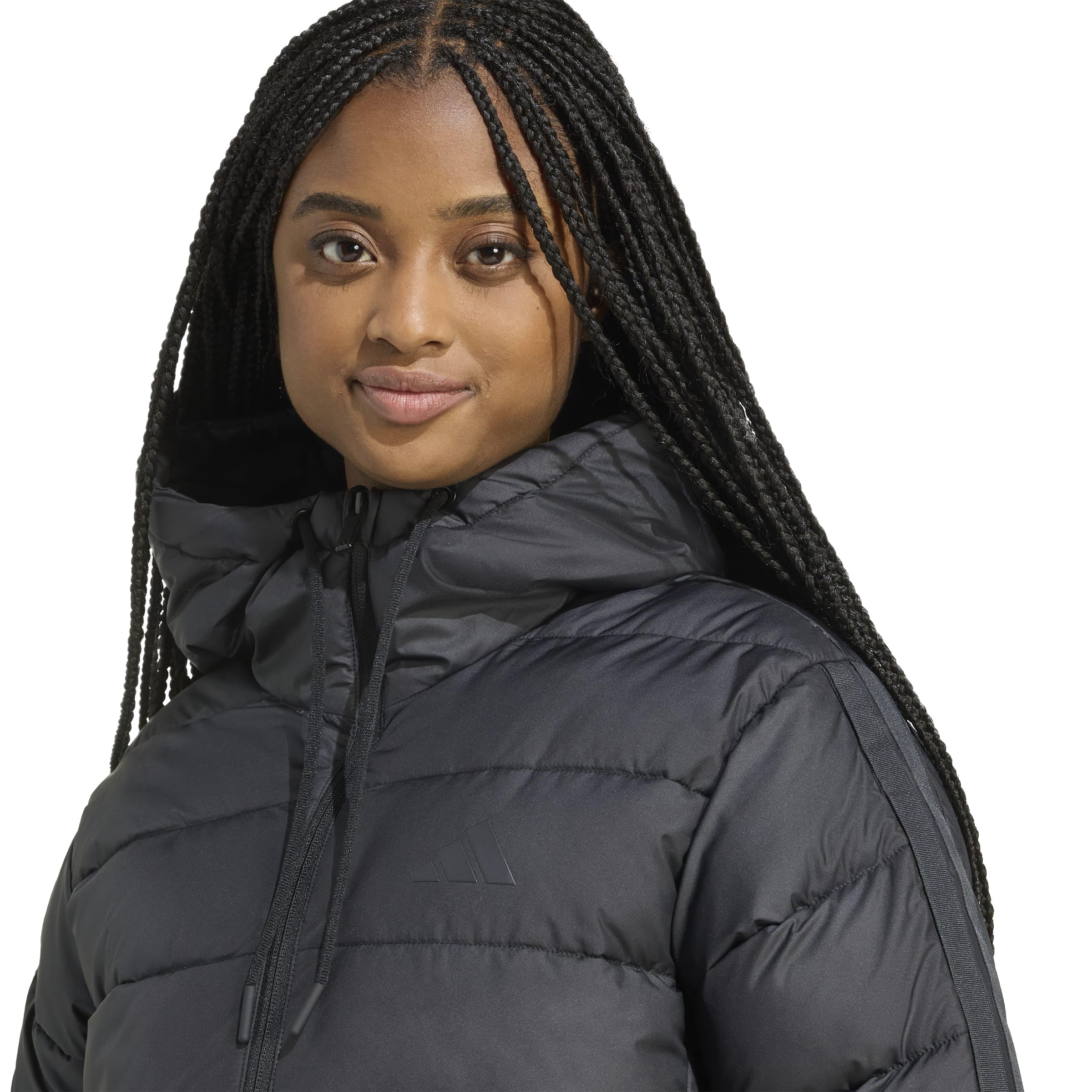 adidas Essentials Climawarm 3 Stripes Synthetic Down Hooded Jackets chaqueta Mujer (Pack de 1)