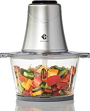 Family Care Electric Mincer – Food Shredder – Meat Mincer – 400 W, 4 Titanium Blades, Glass Cup 1.2 L, Multifunction Chopper, Dishwasher Safe Accessories