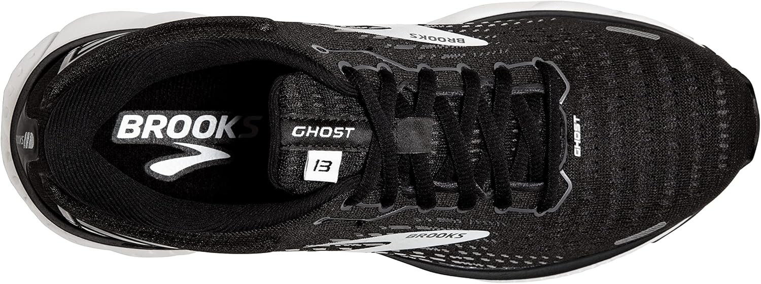 Brooks Womens Ghost 11 Running Shoe 6 Black/Blackened Pearl/White