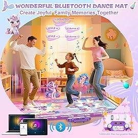 Extra Large Dance Mat for Kids, Rechargeable Bluetooth Dance Mats Toy with Light-up 12 for Girls, Kids Dance Pad Challenge Games Christmas Birthday Gifts Ideas for Kid Ages 3-12