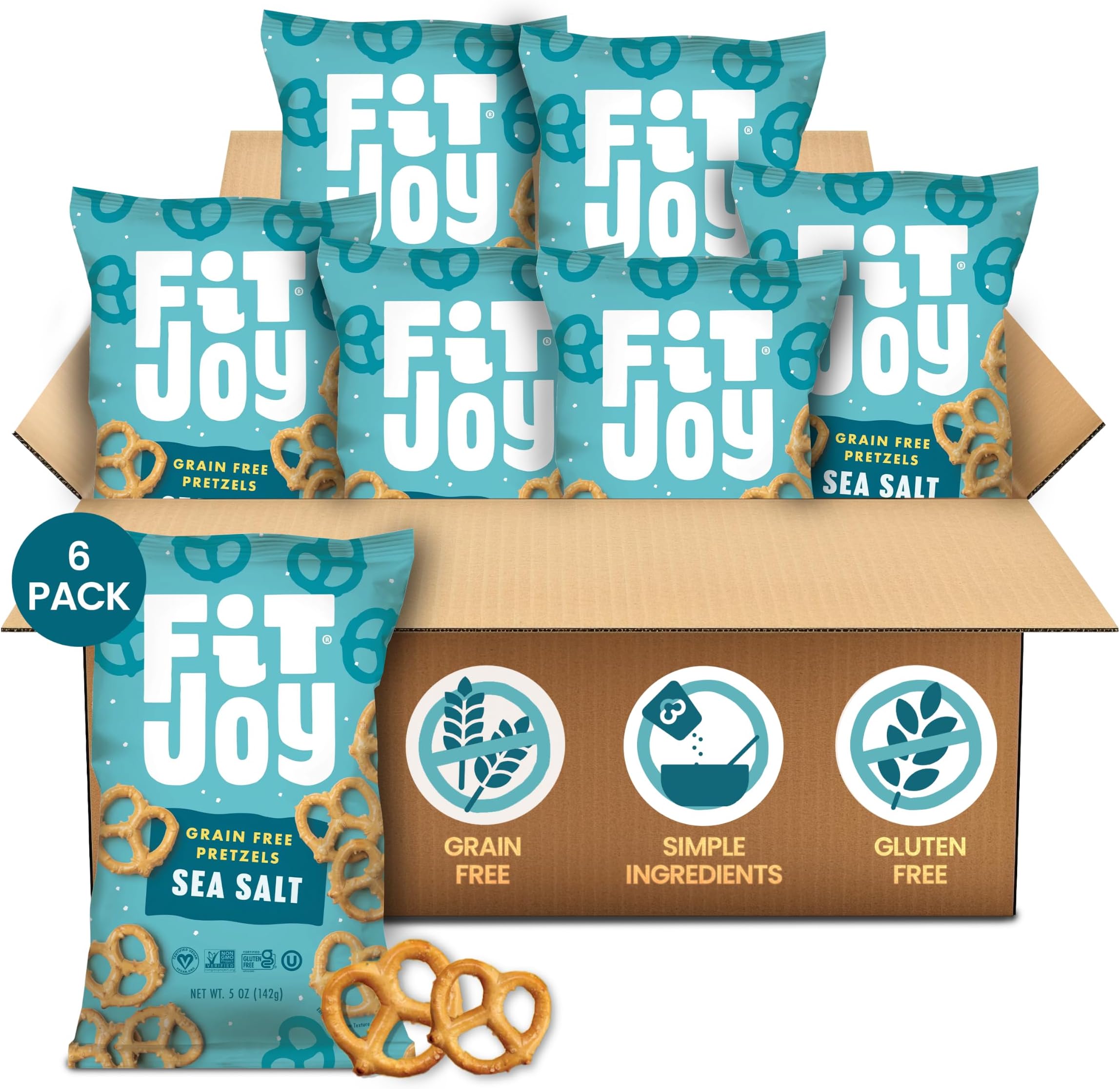 Sea Salt Pretzel Twists, Gluten Free, 5 oz, Pack of 6