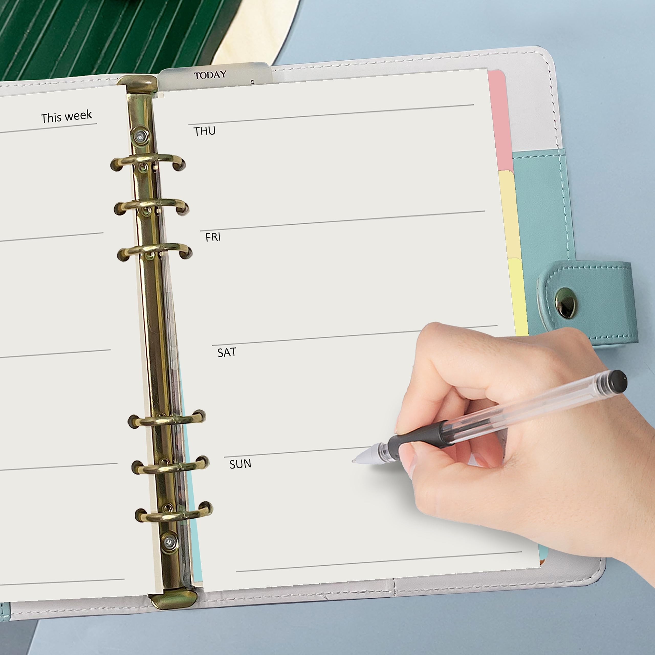 Harphia A5 6 Holes Binder Refill Value Set, 90 Sheets Loose Leaf Paper with Stickers and dividers - Image 2