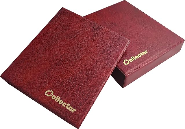 COLLECTOR Banknote Album in Case Folder Book Notes Banknotes with 10 Pages and 10 Dividers - Very Big Capacity - RED