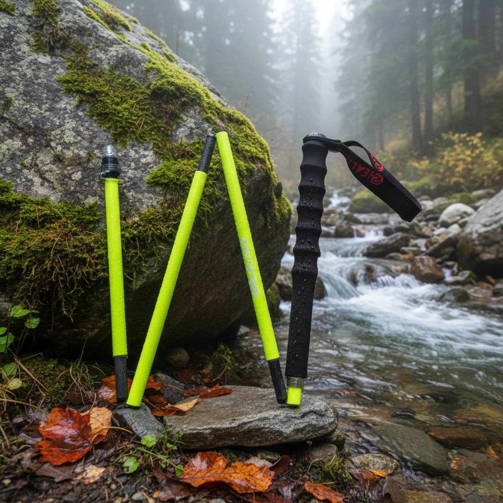 MERIGLARE Trekkingstock Carbon Wanderstock Faltstock Trekkingstab mit Handgelenkschlaufe Und Antischock Vierteilige Konstruktion mit Wolframstahlspitze für