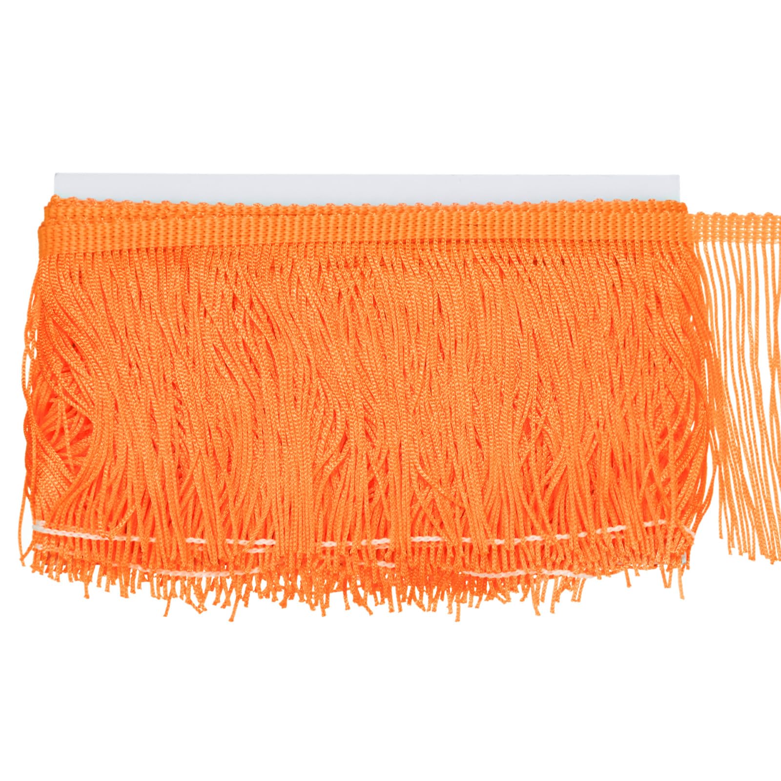 Photo 1 of M METERXITY Chainette Fringe Trim, 10 Yards of 4" Polyester Braid Tassel Trim for DIY Crafts/Lamp Shade Decoration/Wedding Dress/Sewing/Clothing Fringe Thread Yarn [Fluorescent Orange]