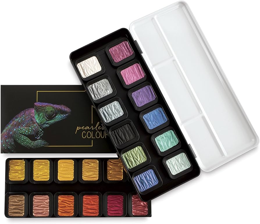 Amazon.com: Finetec Artist Mica Watercolor - Pearlescent Set of 24