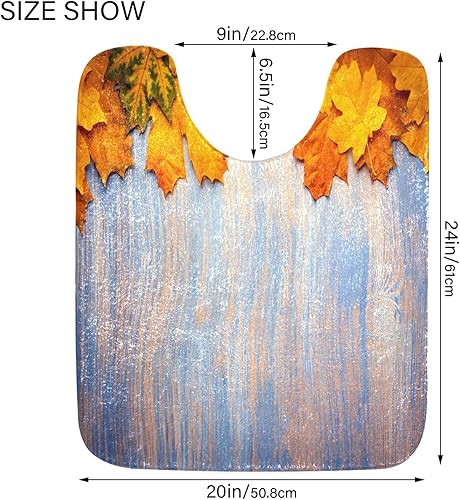 Miniatura 6 de Bathroom Rugs Sets 2 Piece 24x16+24x20 Inch,Soft U-Shaped Contour Toilet Rug Yellow Maple Leaf Non-Slip Absorbent Bath Floor Mat Carpet Set Water