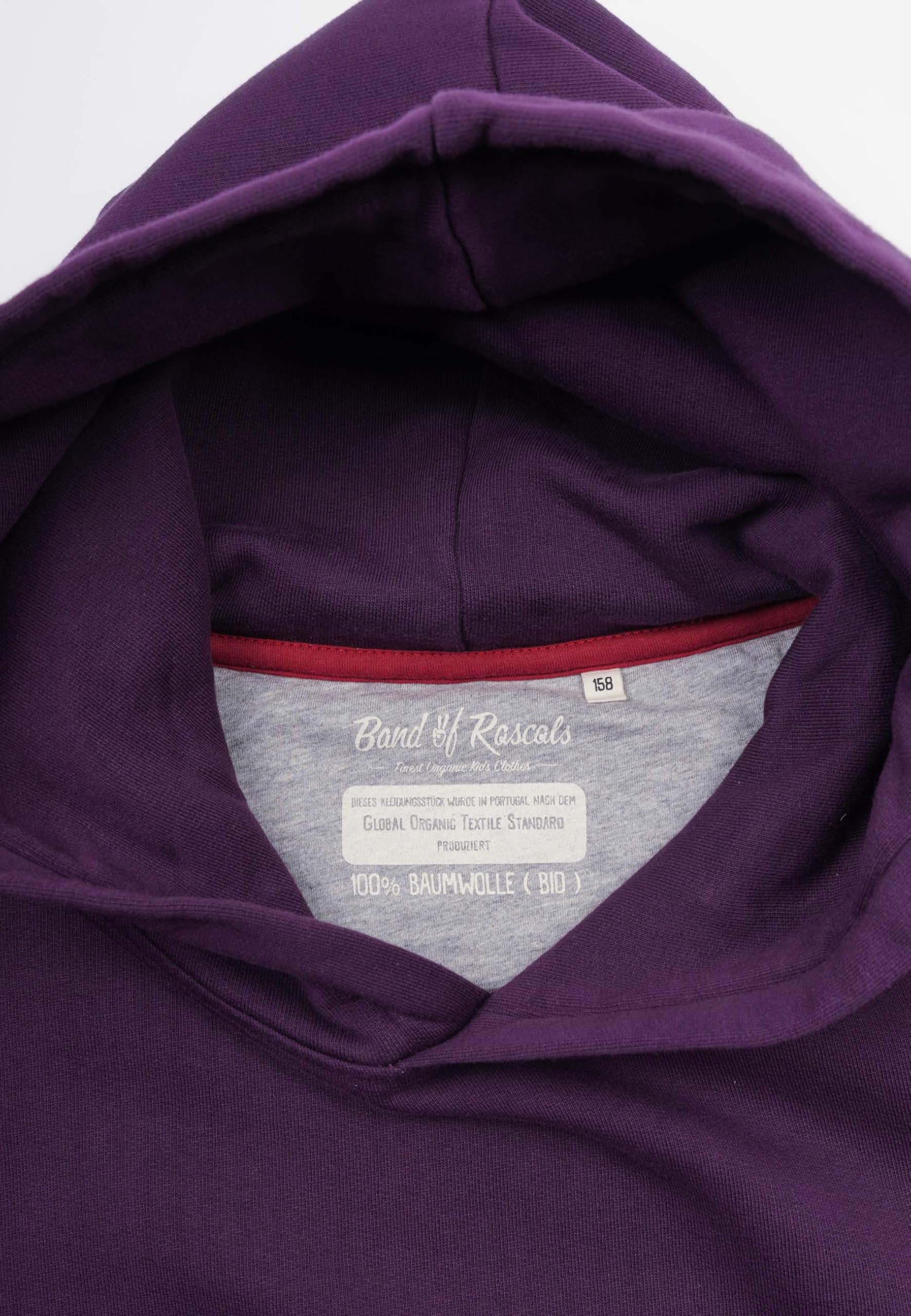 Band of Rascals Dziecięca bluza z kapturem Plain z bawełny organicznej, ciemnofioletowy, 98-104