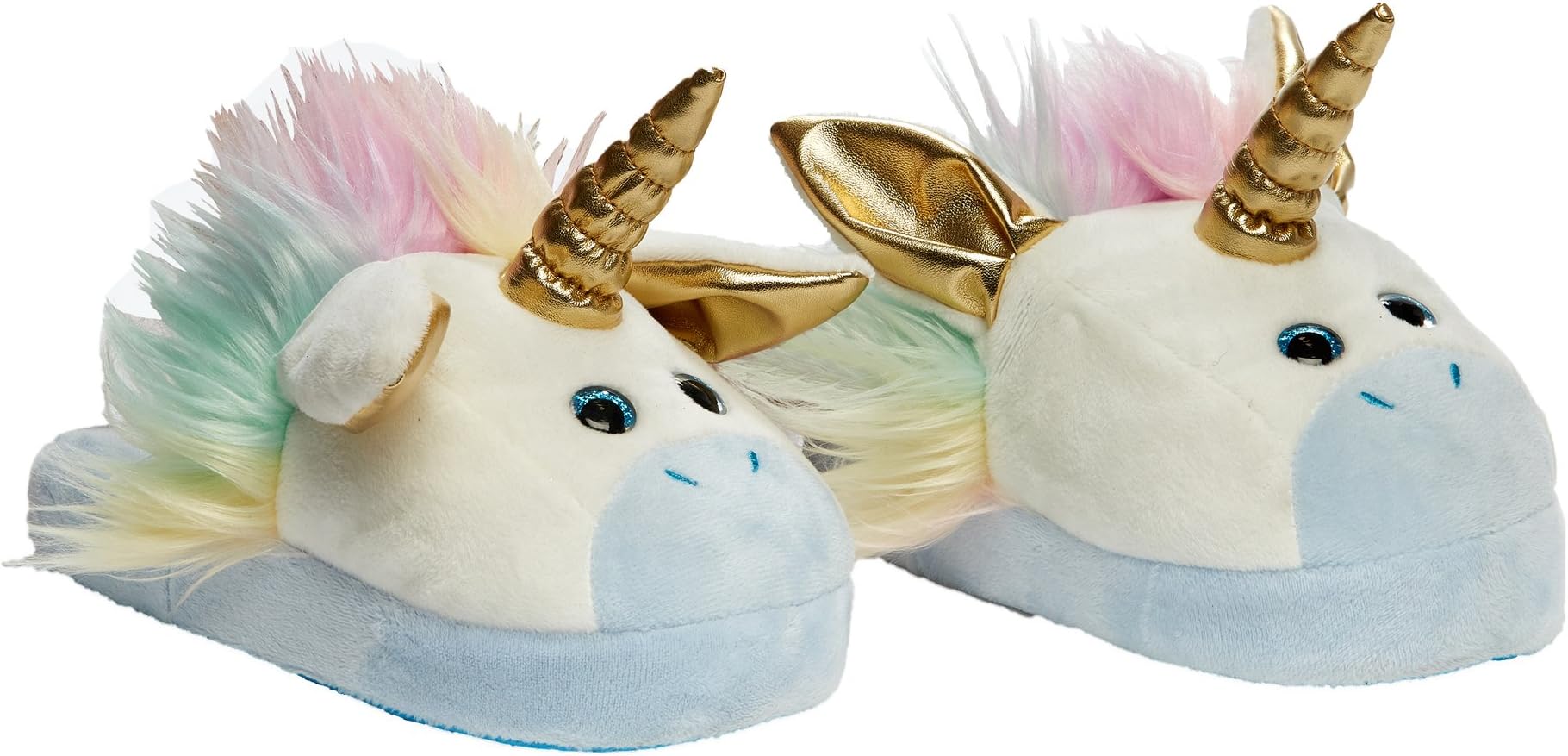 Animated Unicorn Plush Slippers - Ultra Soft and Fuzzy - Ears Flap as You Walk