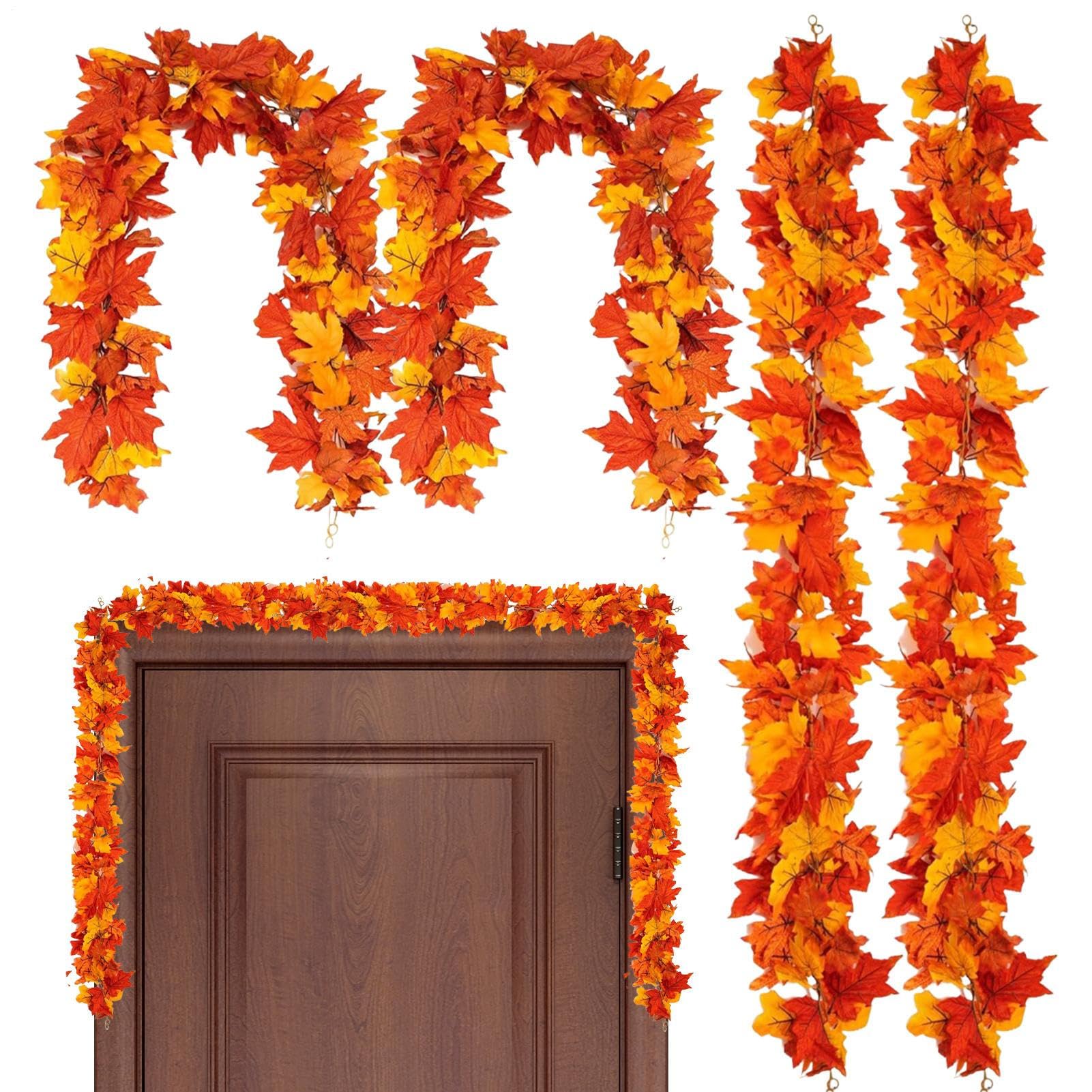 Guirlande de Thanksgiving : lot de 4 guirlandes artificielles d'automne