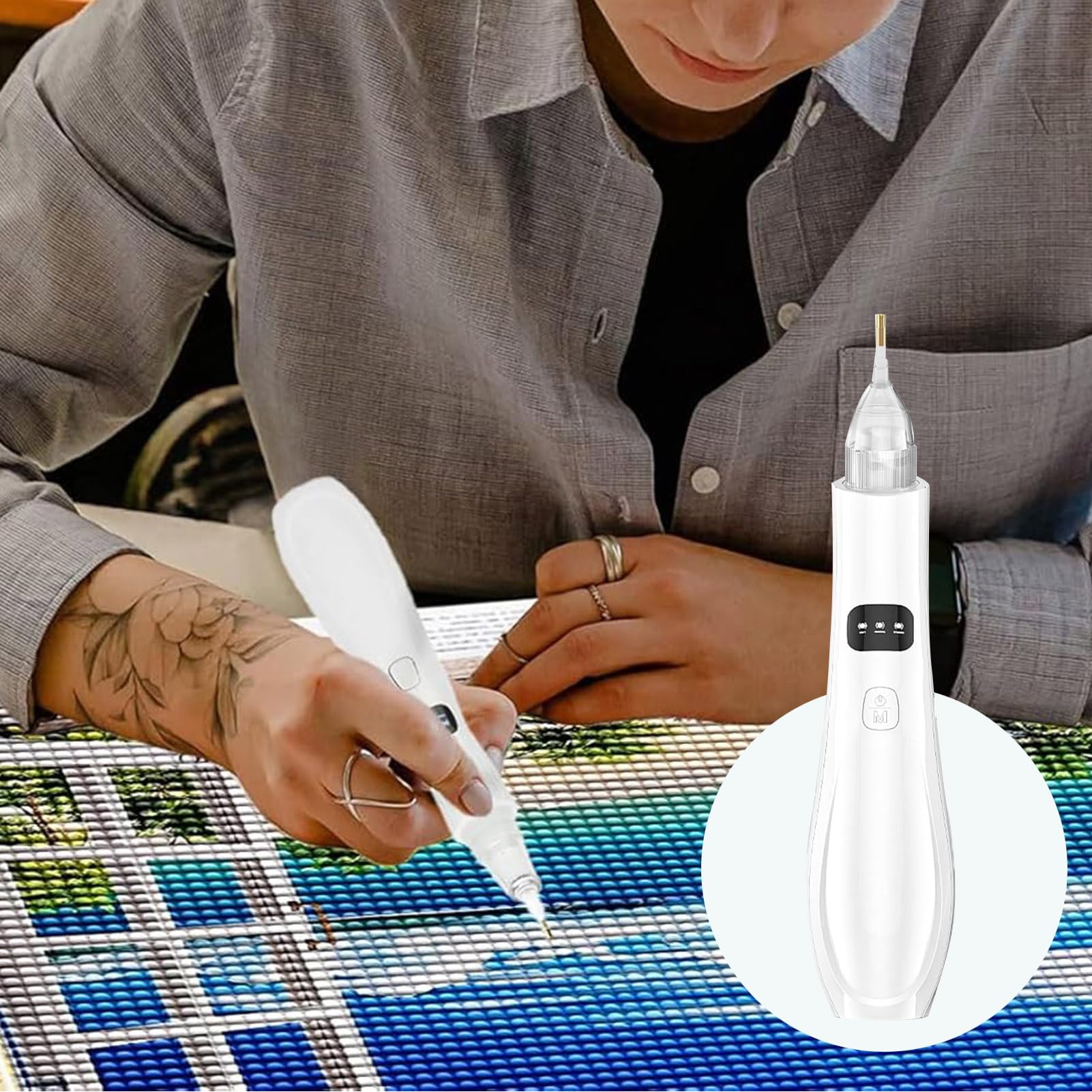 ZGHNCFTX Kit De Stylo De Peinture Diamant électrique Pour Adultes, 3ème Vitesse à Ventouse, Outils De