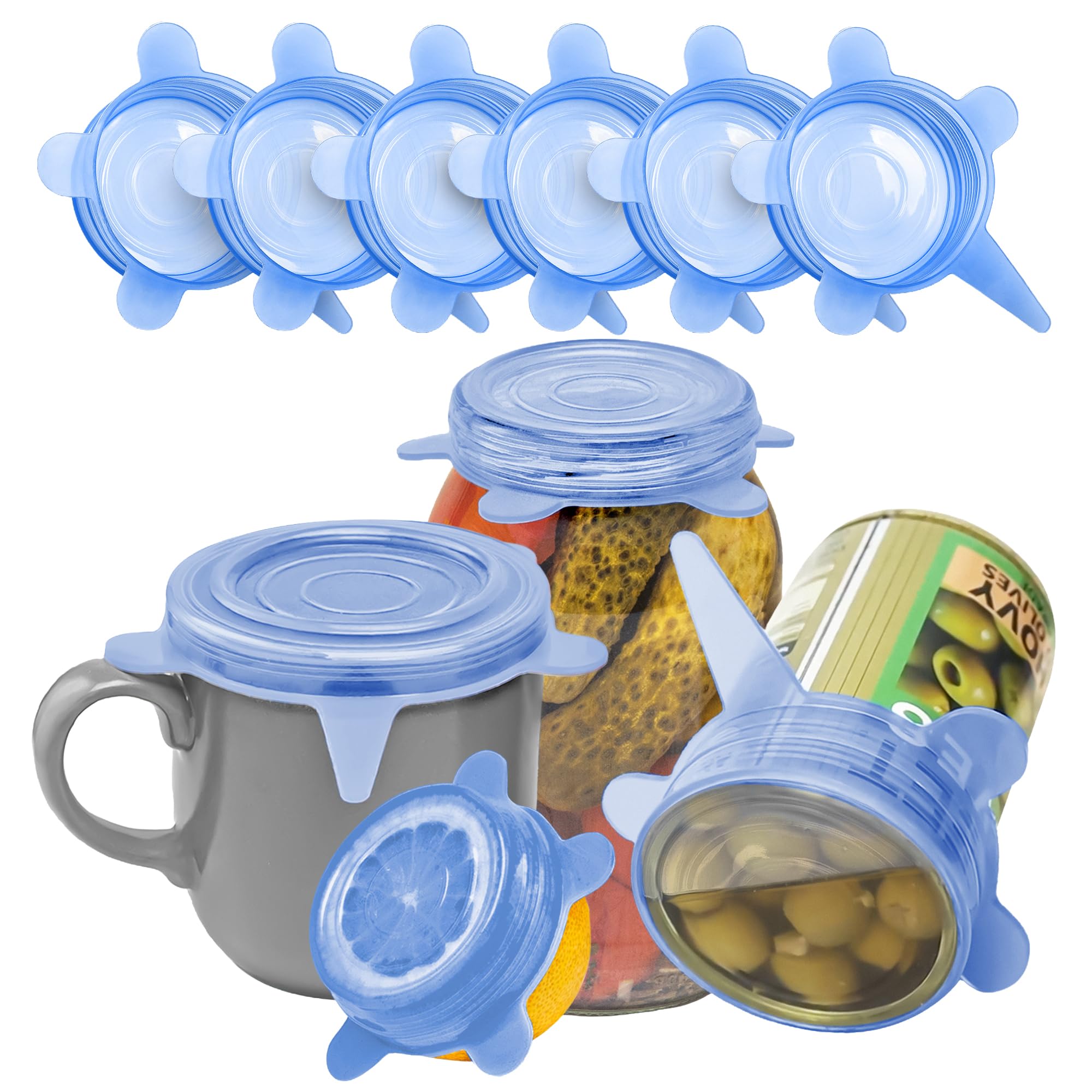 Orblue Silicone Stretch Lids 6-Pack Small for Fresh Food Storage - Seal in Flavors, Keep Food Fresh and Reduce Waste