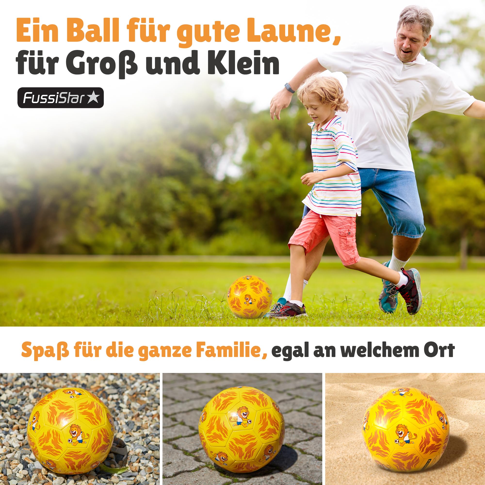 Fussball für Kinder - Fußball Größe 3 - Leichter Bambini-Ball mit verschiedenen Motiven - extra langlebig - Kindergeburtstag Gastgeschenk - Outdoor-Spielzeug
