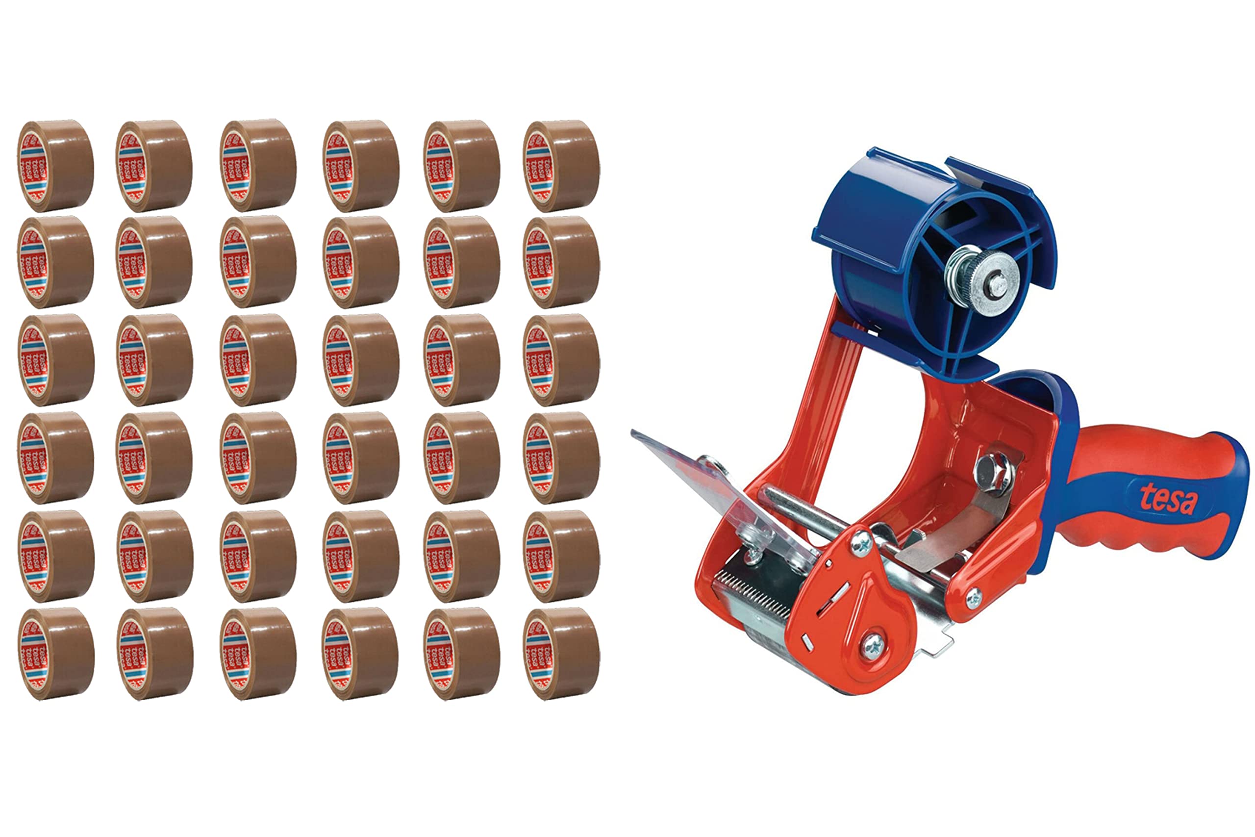 36 Rollen tesa 4024 Packband + tesa 6400 Handabroller | Verpackungsband + Abroller