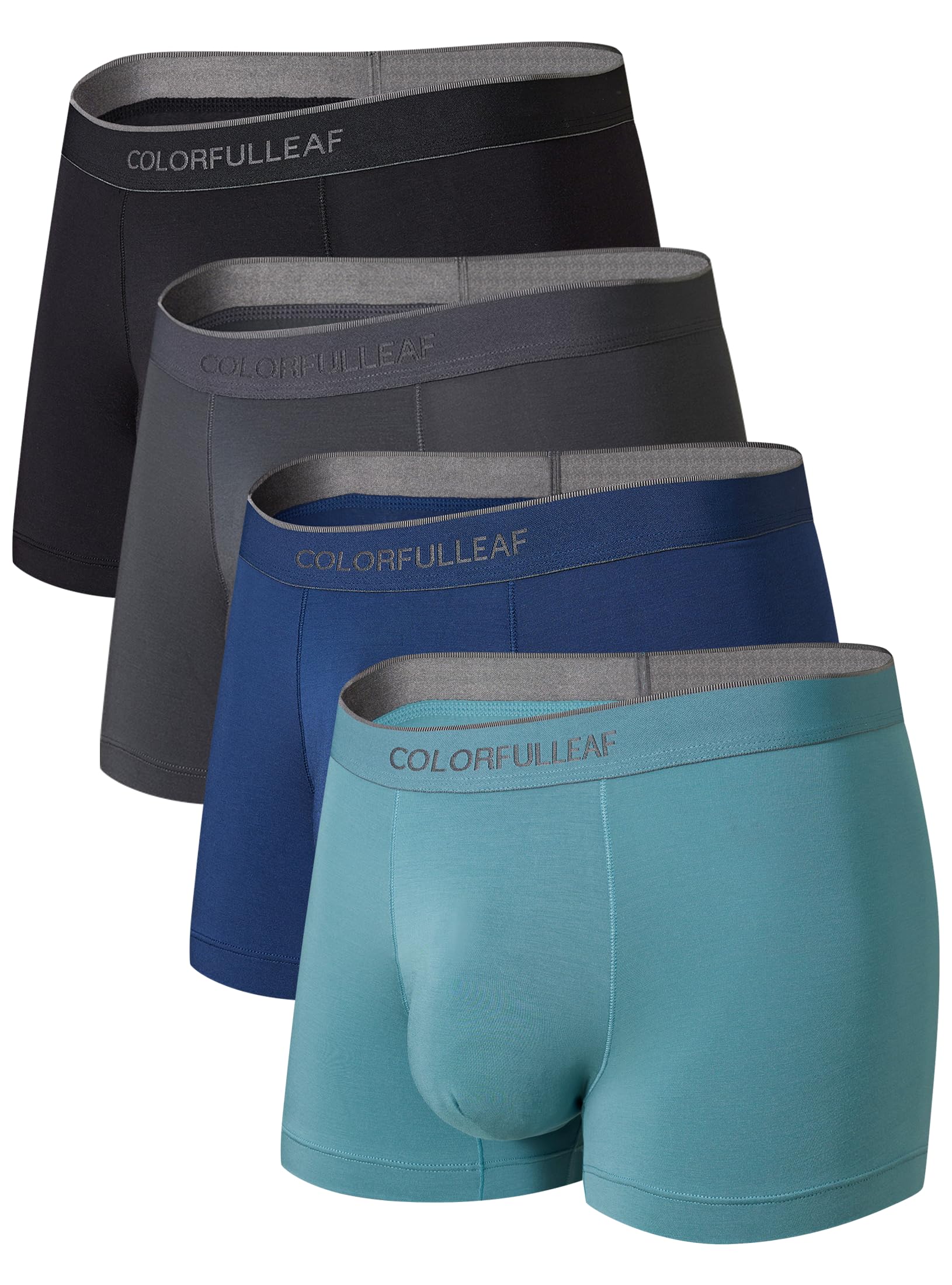 COLORFULLEAF Mens Underwear Moisture Wicking Rayon Made From Bamboo Boxer Briefs Mens Short Leg Quick Dry Travel Underwear