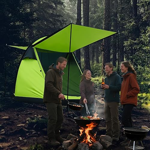 Miniatura 9 de Revolucionaria tienda ultraligera de un solo polo para 4 personas ventilación de doble puerta, diseño espacioso y solución económica para acampar,