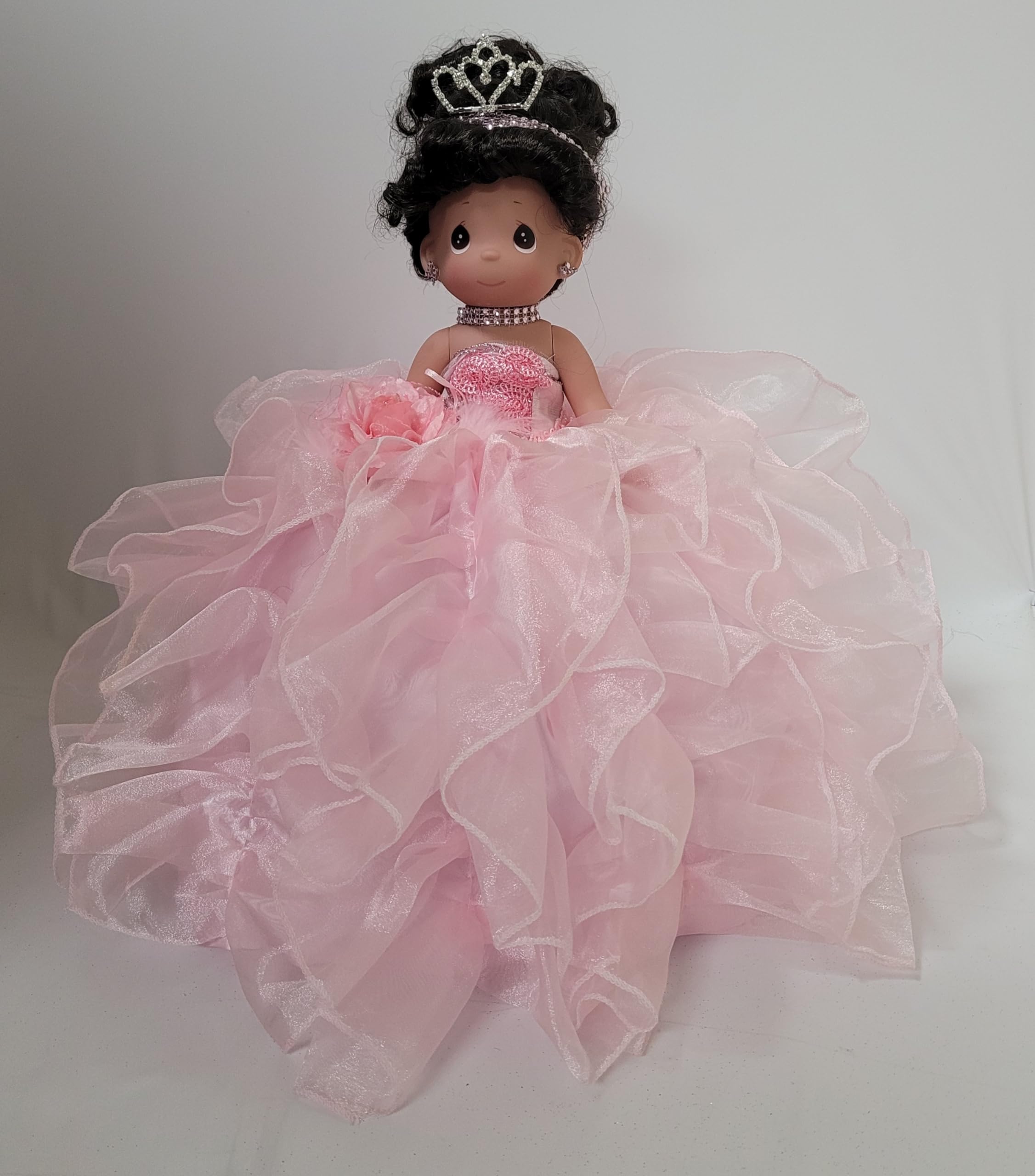 17" Precious Moment Quinceanera Vinyl Doll with Ruffles Dress (Quince Anos) ARC8421-3R (Pink)