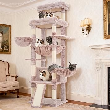 Hey-brother Cat Tree Tower with Extra Large Platform and Basket, MPJ080MU-