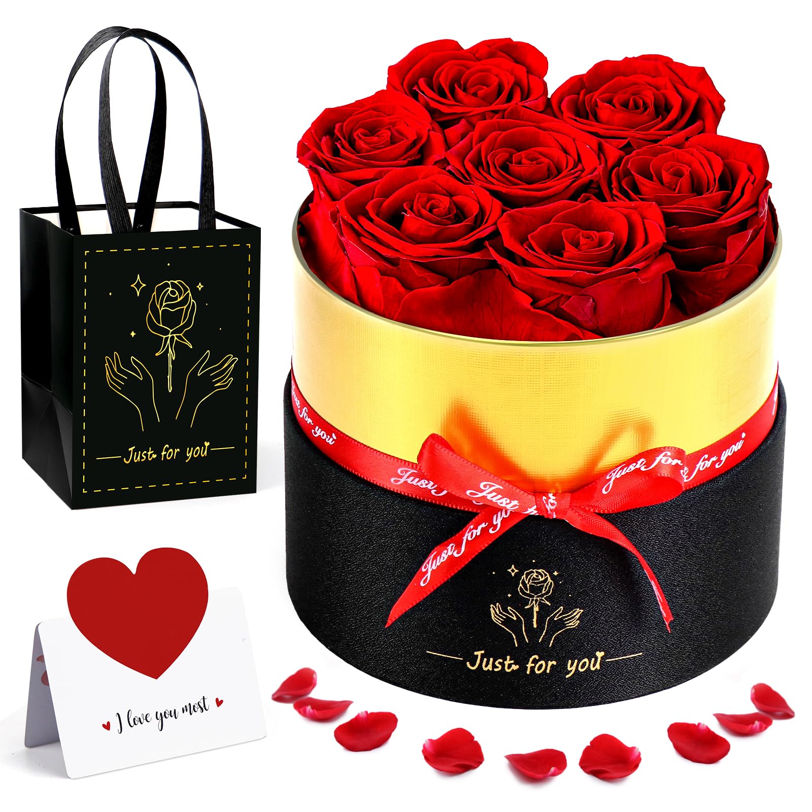 Ewige Rose Mit Stiel - Echte Konservierte Rose In Geschenkbox Blau