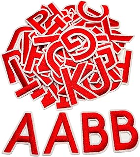 Jongdari 55pcs Iron On Letters Patches for Clothing, 1.5" Embroidery Alphabet Letterman Jacket Patche