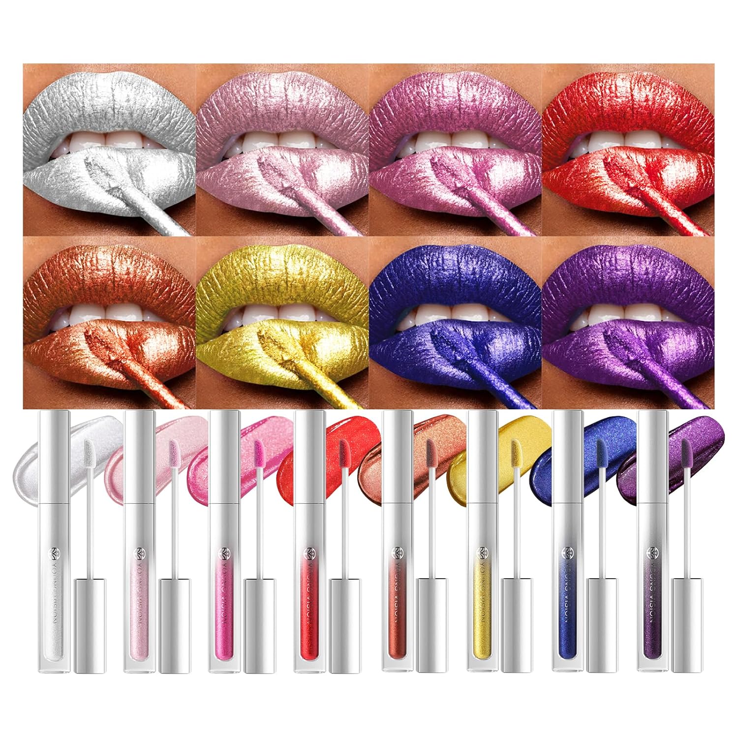 YOUNG VISION Glitter Liquid Lip Gloss Set - Long Lasting Shine