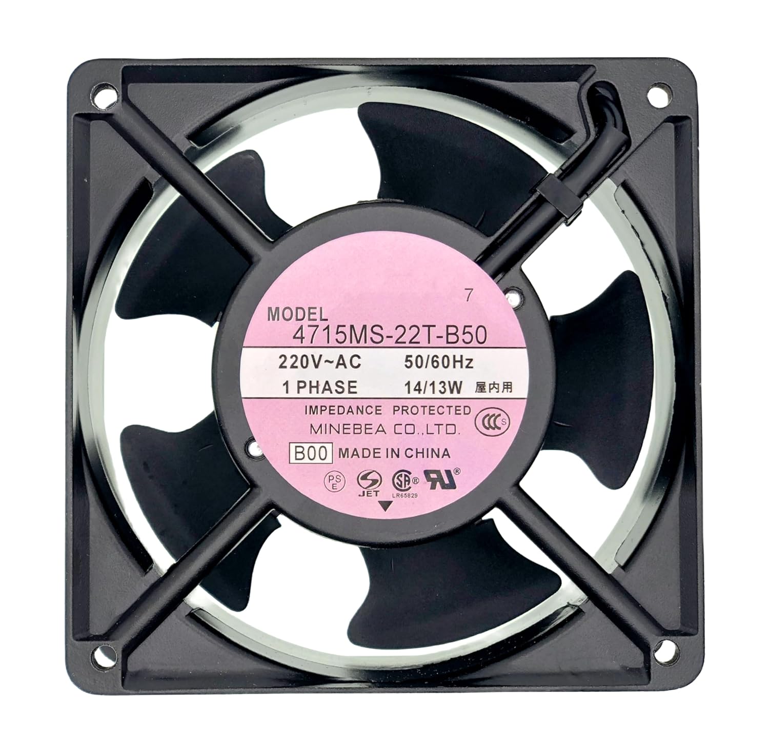 For NMB 4715MS-22T-B50 220V 50/60HZ D644099 14/13W 12038 Aluminum Frame AC Cooling Fan.