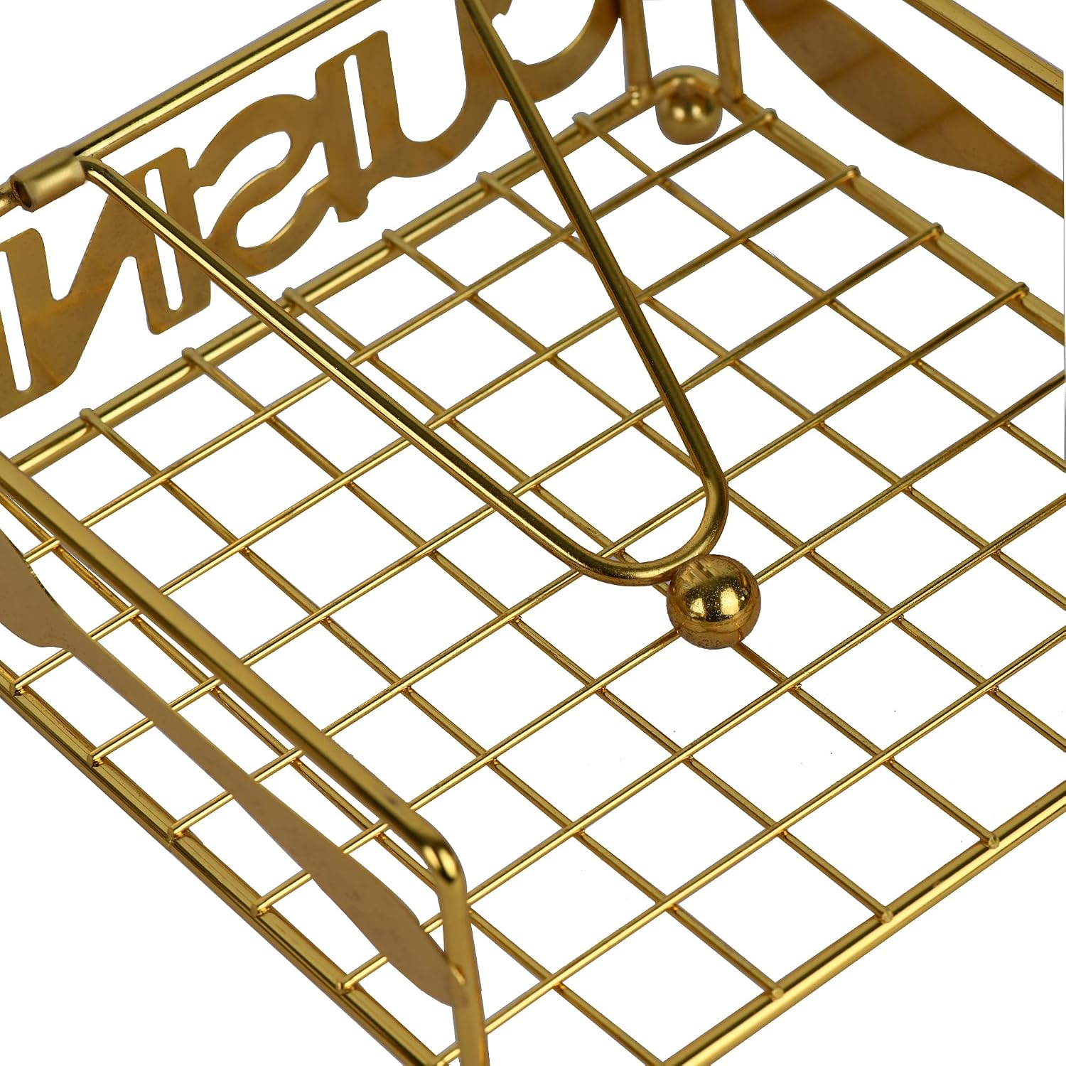 Funerom Gold Metal Wire Napkin Holder Cuisine Design, 7x7 Inch