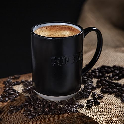 Miniatura 5 de Sheffield Home Juego de tazas de cerámica  4 tazas de café grandes de 18 onzas con asas para té, latte, capuchino, leche y chocolate caliente. Apto