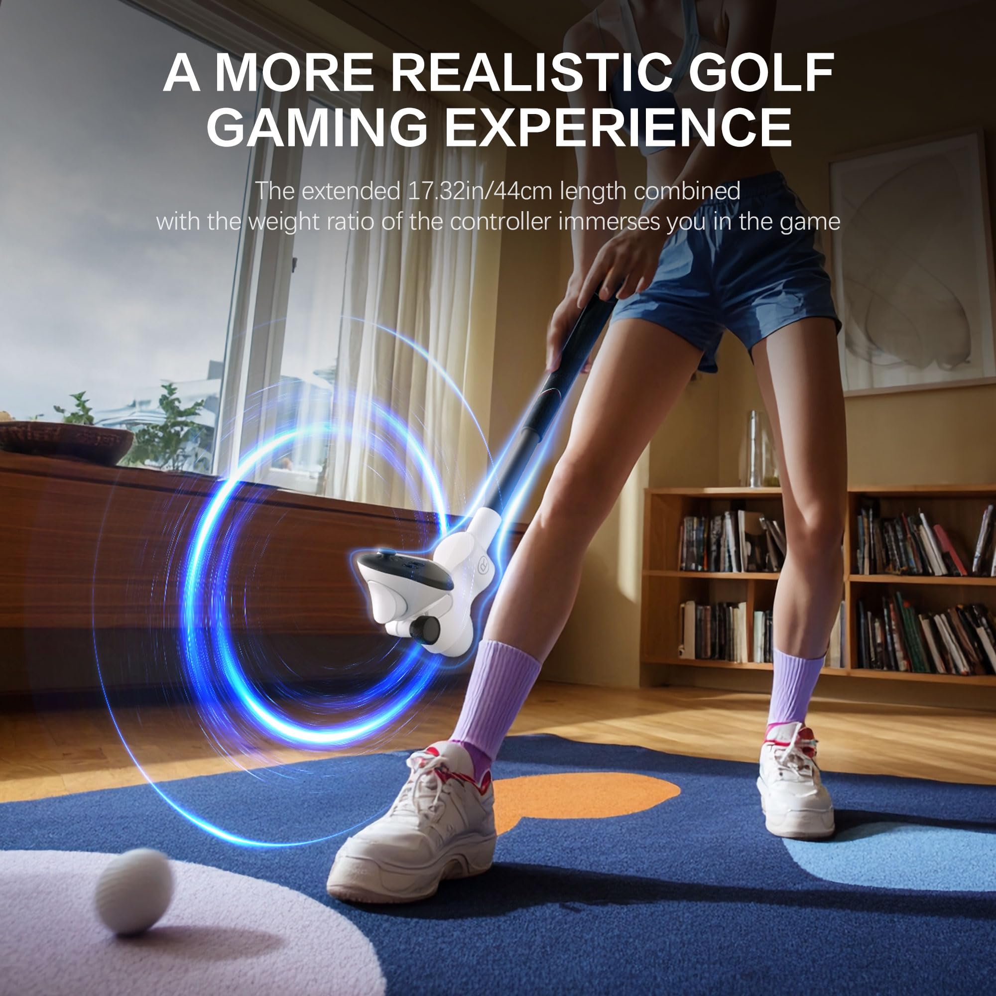 WOUMNTT VR - Accesorios para juegos de golf - Juego izquierdo y derecho - Adecuado para controladores Meta Quest 3S/Quest 3/Quest PRO. Mango antideslizante de golf de realidad virtual, diseño de