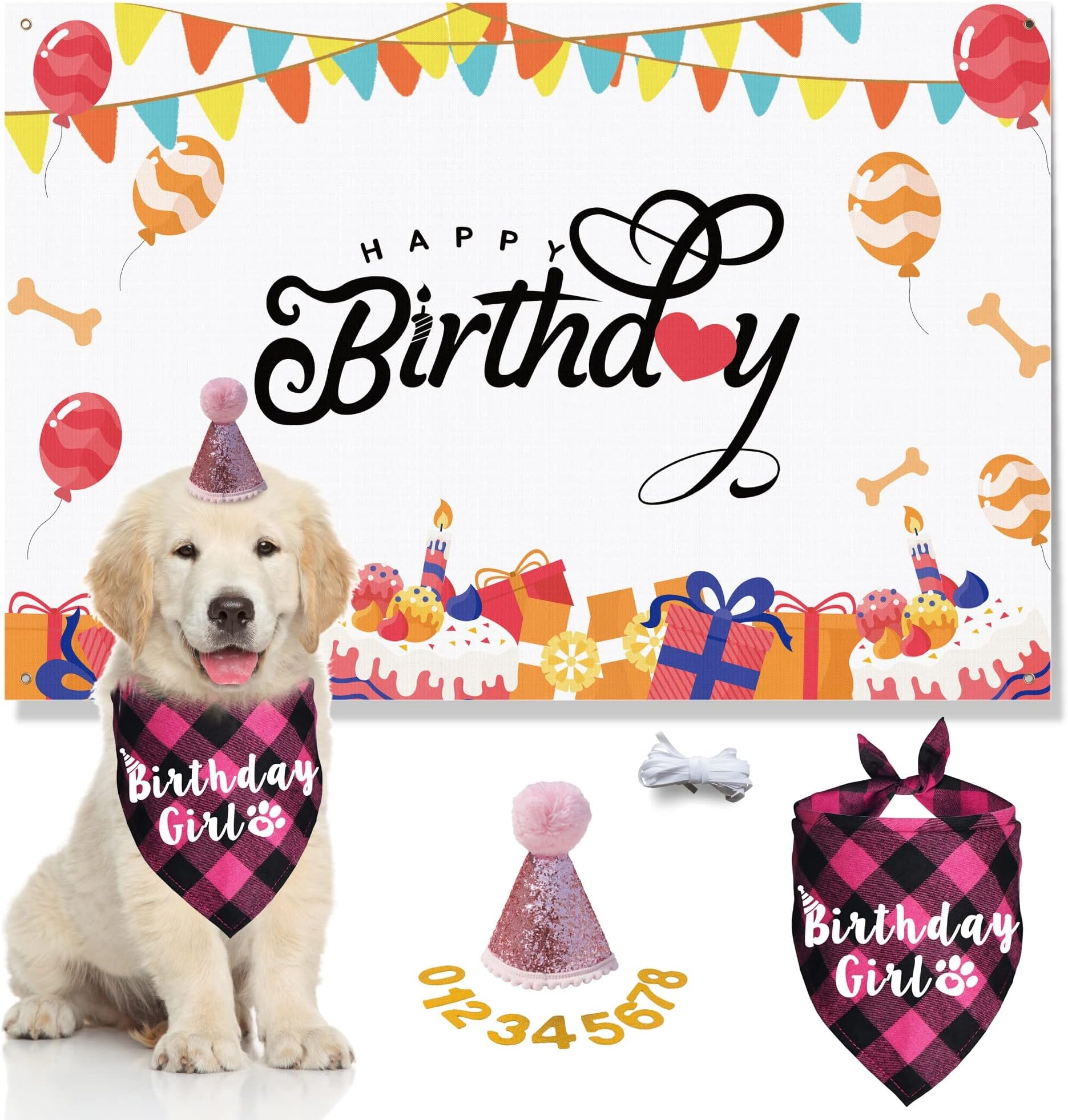 Amazon.com : ManRule Dog Birthday Party Supplies Dog Birthday Hat with ...