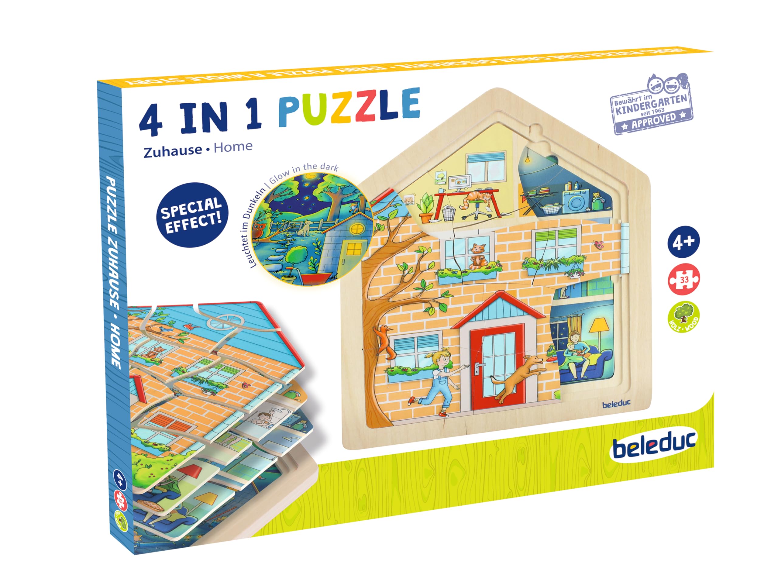 beleduc Lagenpuzzle Zuhause, Holzpuzzle