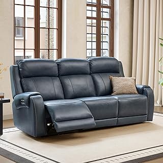 CHITA Genuine Leather Power Recliner Sofa, Wall Hugger Reclining Sofa wi...