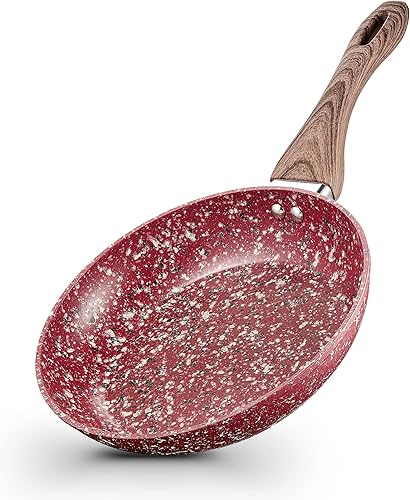 CSK - Sartén antiadherente de 8 pulgadas con mango de baquelita texturizado natural, revestimiento de granito 100% libre de APEO y PFOA, sartén