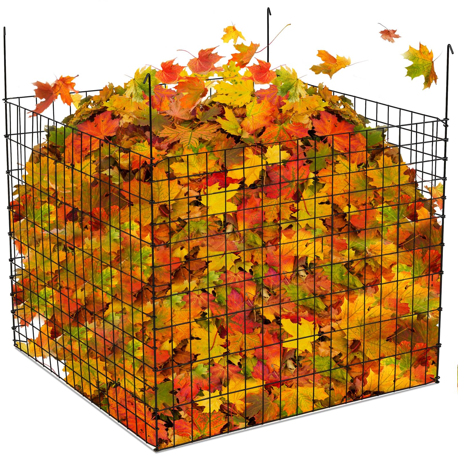 Hicarer Garden Wire Compost Bin Metal Wire Compost Bin Compost Bins Outdoor Garden Bed Fencing for Organic Waste Composting Home Backyard Garden Leaves Fast Creation of Fertile Soil Grounds