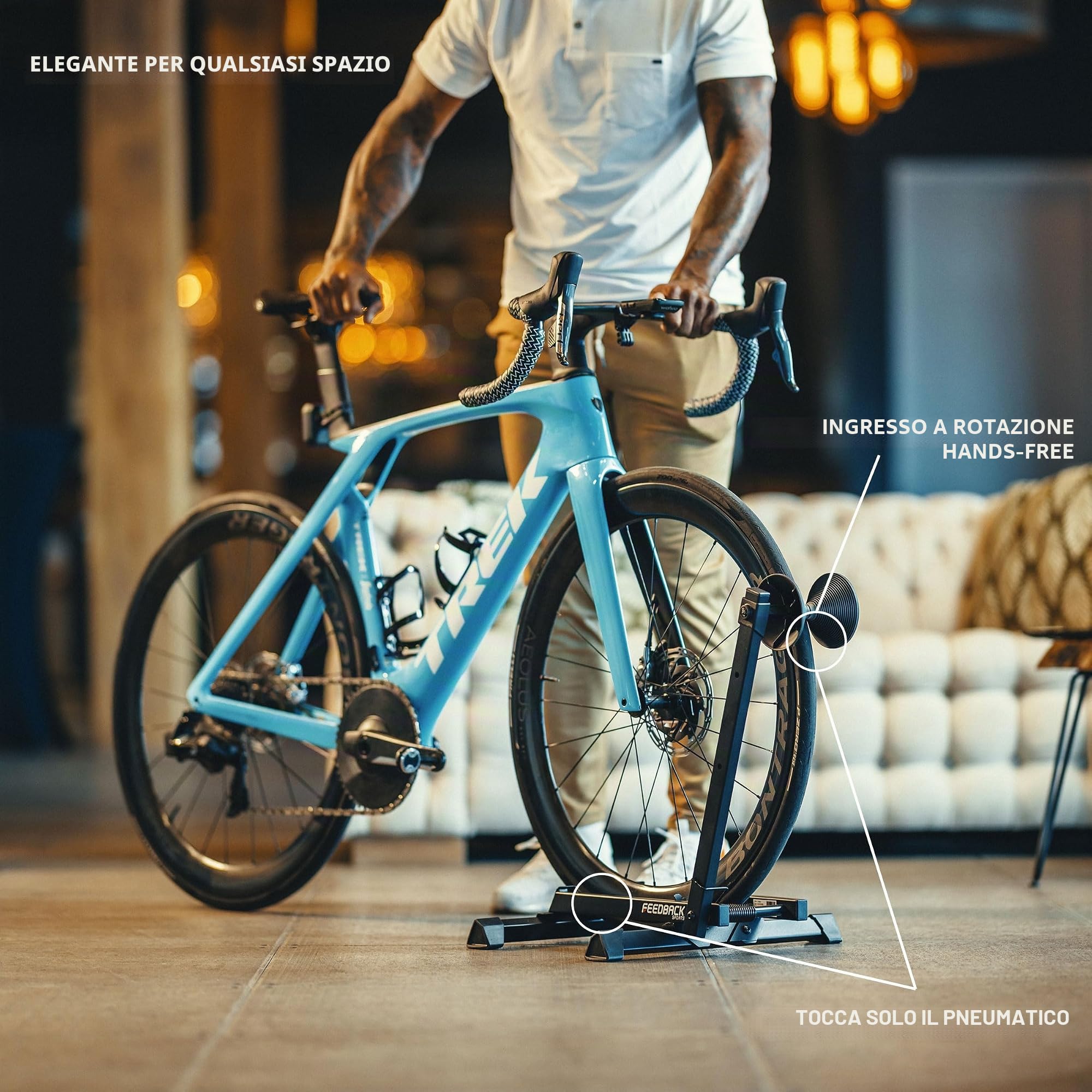Feedback Sports Rakk 2.0 portabici | Supporto per bicicletta da pavimento autoportante