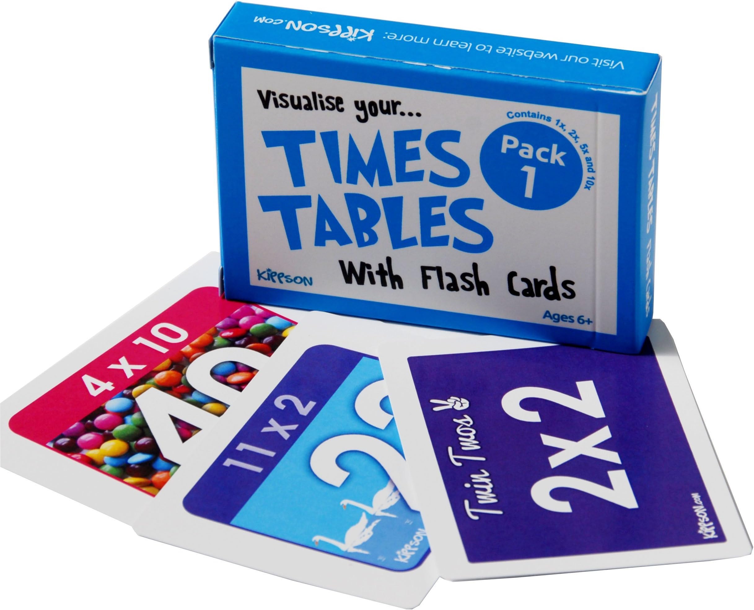 Kippson Times Tables Flash Cards Pack 1 (1x, 2x, 5x and 10x)