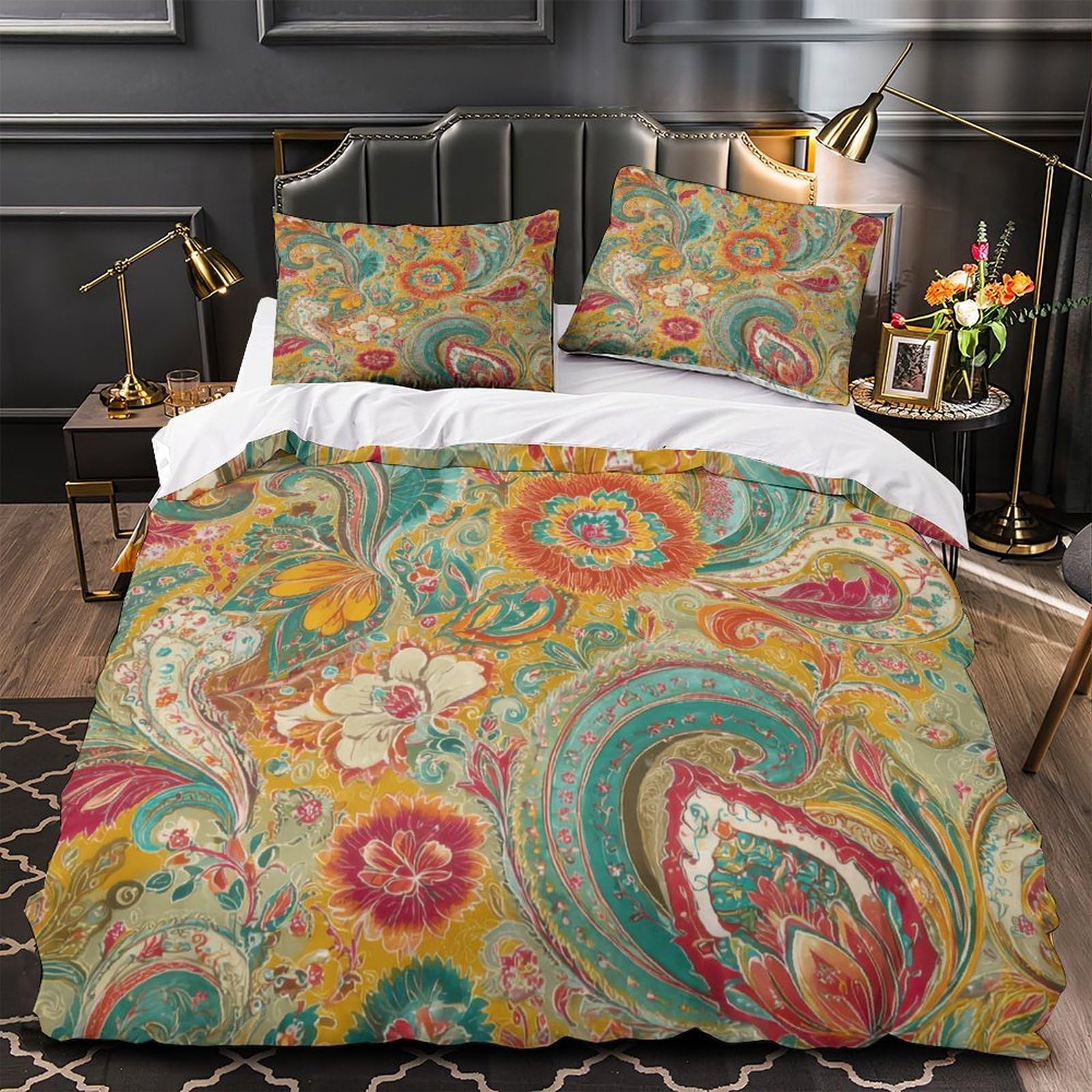 Parure de lit baroque 200x200 chic en microfibre premium douce