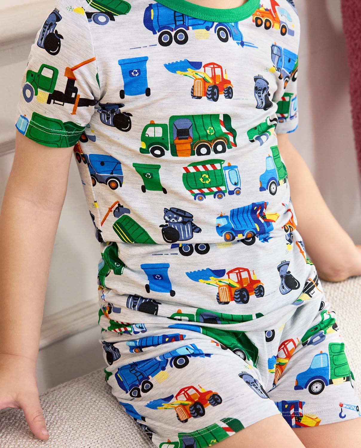 babee Reshinee Bamboo Viscose Toddler Animal Pajamas Boys Girls Kids Cool Short Summer 12M-8Y Snug fit Pjs Set 2pcs