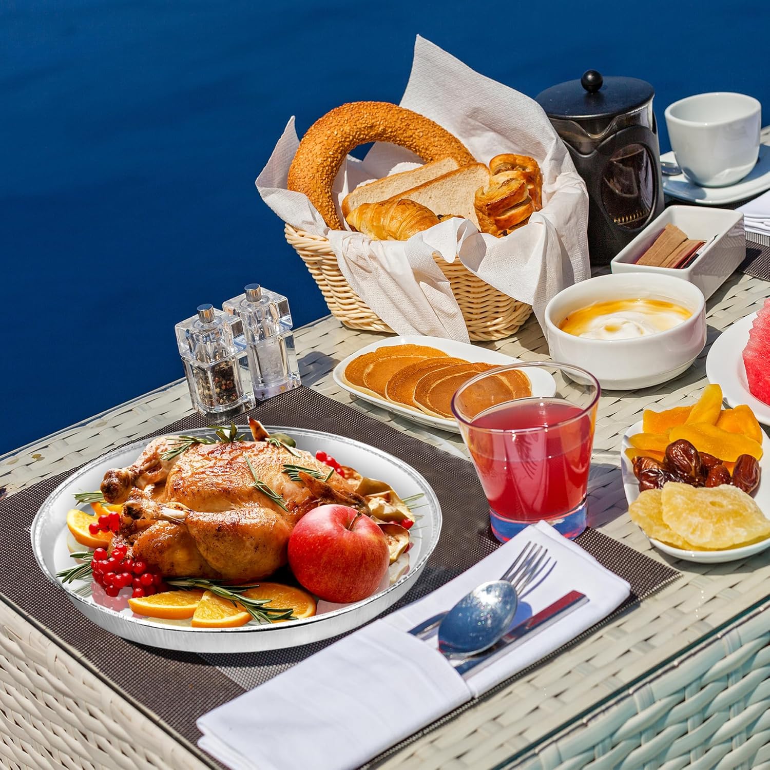 40 Pack 13 Inch Round Foil Pizza Pans Disposable Aluminum Foil Pans Pizza Tray for Baking, Roasting, Cookies