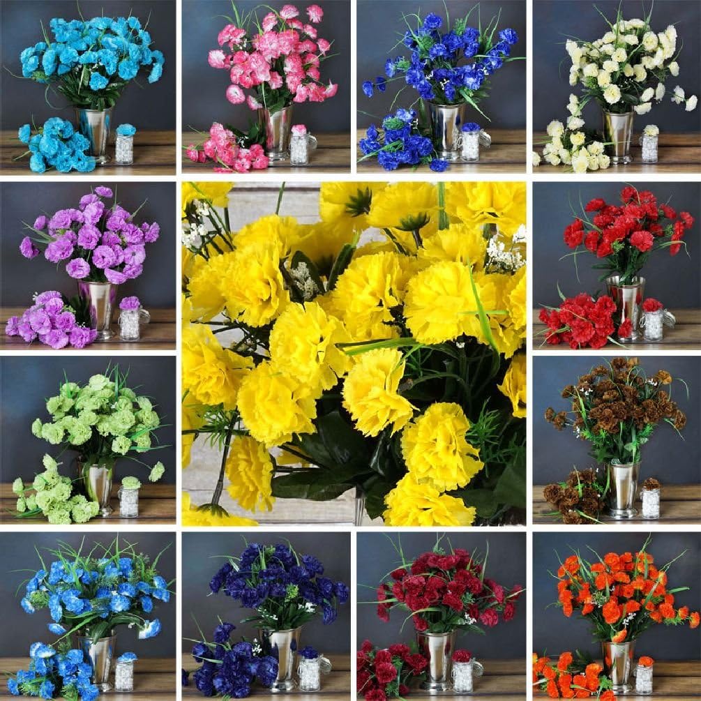 HuiAiKe 252 Mini Silk Carnations Wedding Flowers Bouquets
